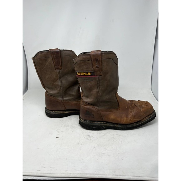 Cat Men's Hudson EH Steel Toe Cowboy Work Boots Mens 9.5 - Picture 4 of 9